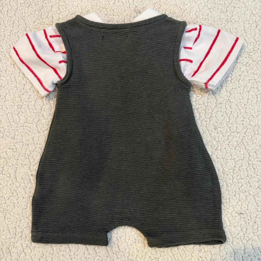 Tahari Baby Boy 0–3M Romper + Striped‎ Tee Set